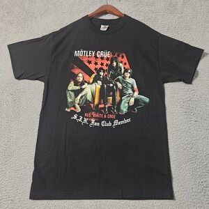 Vtg Y2k Motley Crue‎ Red White & Crue Tour Fan Club Member Men's Sz Medium Shirt